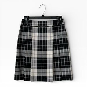 Petite Sophisticate Black White Plaid Mini Skirt Women's Size 0 Petite Pleated